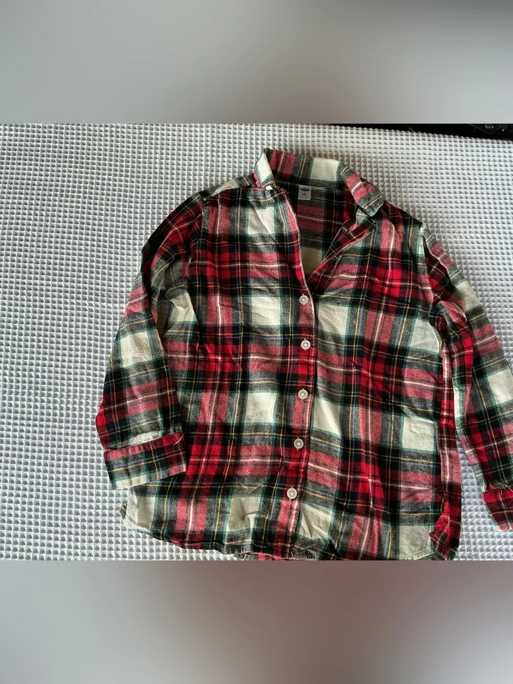 Old Navy Red and Cream Plaid Button-Down Shirt for Kids